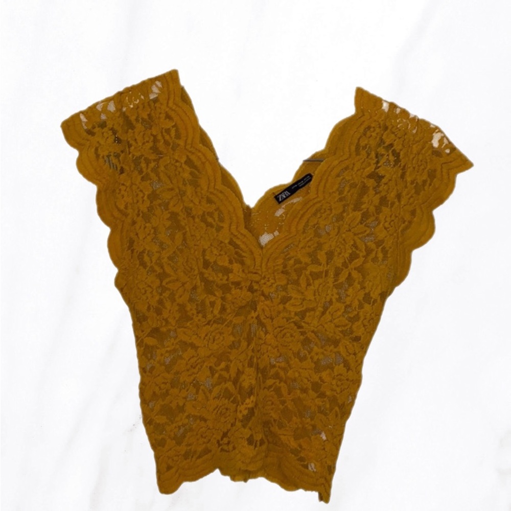 ZARA yellow crop top